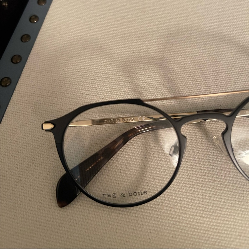 rag & bone Men's/Unisex Navy Round Titanium-Front Eyeglasses - Picture 6 of 9
